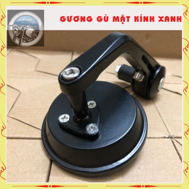 Gương xe máy cao cấp gắn gù tay lái mặt kính chống lóa cho mọi loại xe Vespa SH wave Cafe Racer