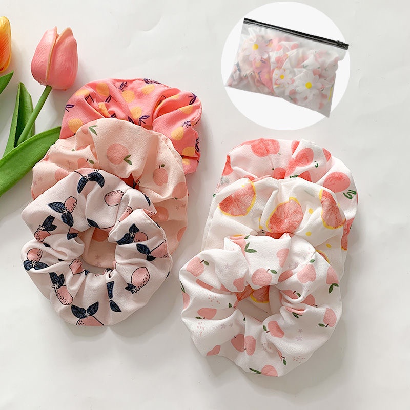 Dây Buộc Tóc Co Giãn Họa Tiết Trái Cây Dễ Thương Dành Cho Nữ