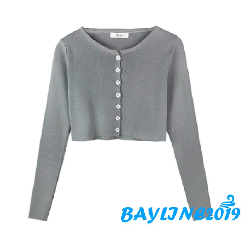 Áo Khoác Cardigan Dệt Kim Màu Trơn Phong Cách Thời Trang Cho Nữ