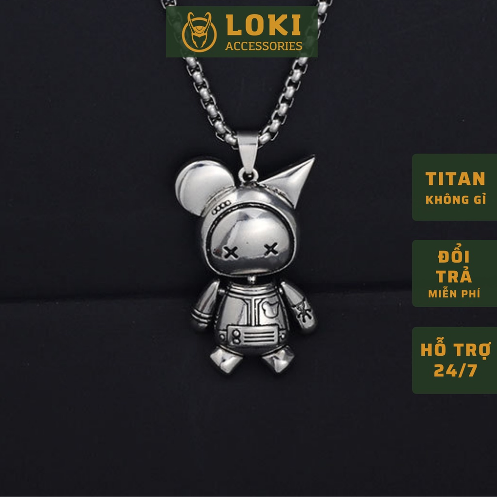 Vòng cổ dây chuyền màu bạc nam nữ unisex Loki Accessories Titan đẹp phụ kiện thời trang - Vòng cổ Benny