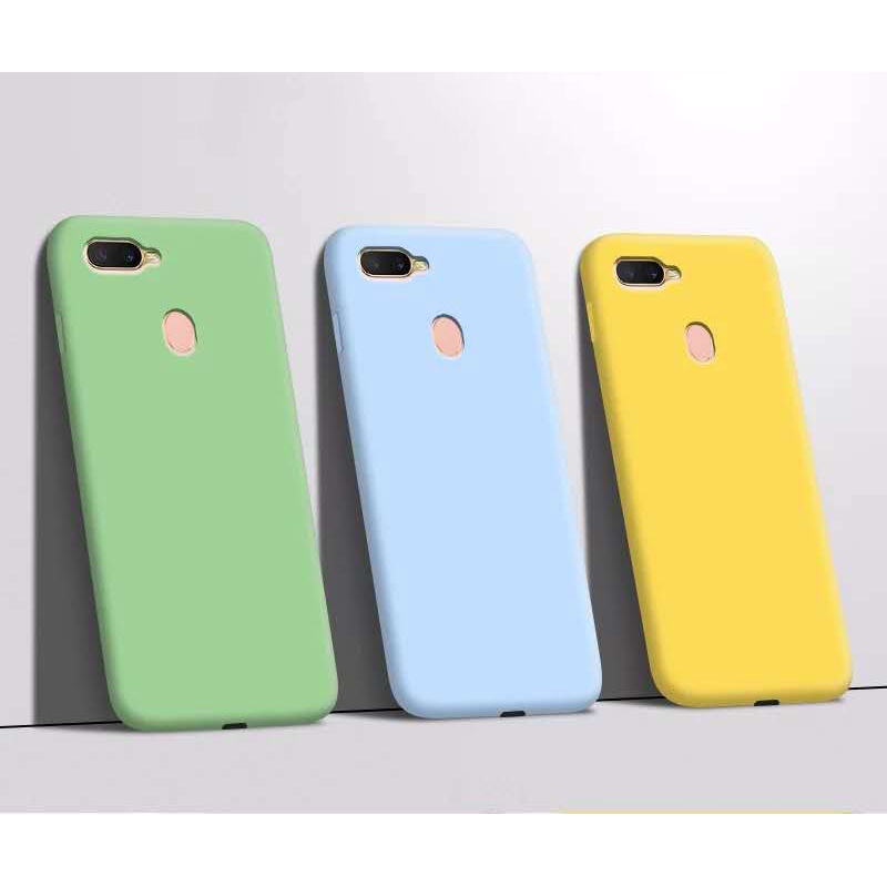 ốp điện thoại Silicone Mềm Chống Sốc Màu Trơn Cho Oppo A5S / A7