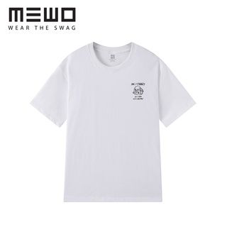 ÁO THUN TRẮNG UNISEX MEWO COTTON 100% LOGO BASIC