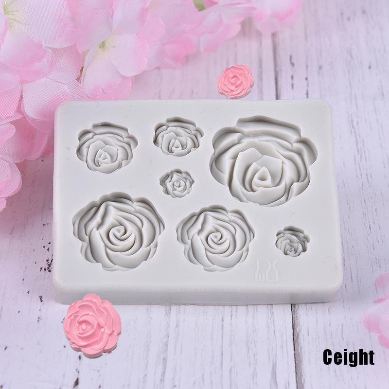Khuôn Silicone Tạo Hình Hoa Hồng 3D Trang Trí Bánh