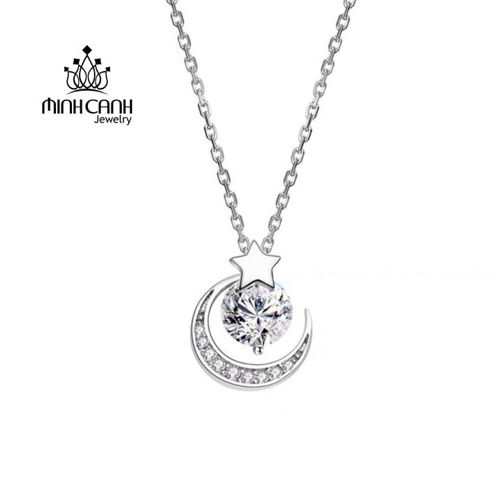 Dây Chuyền Bạc Trăng Sao Đá Giữa Minh Canh Jewelry