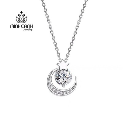 Dây Chuyền Bạc Trăng Sao Đá Giữa Minh Canh Jewelry