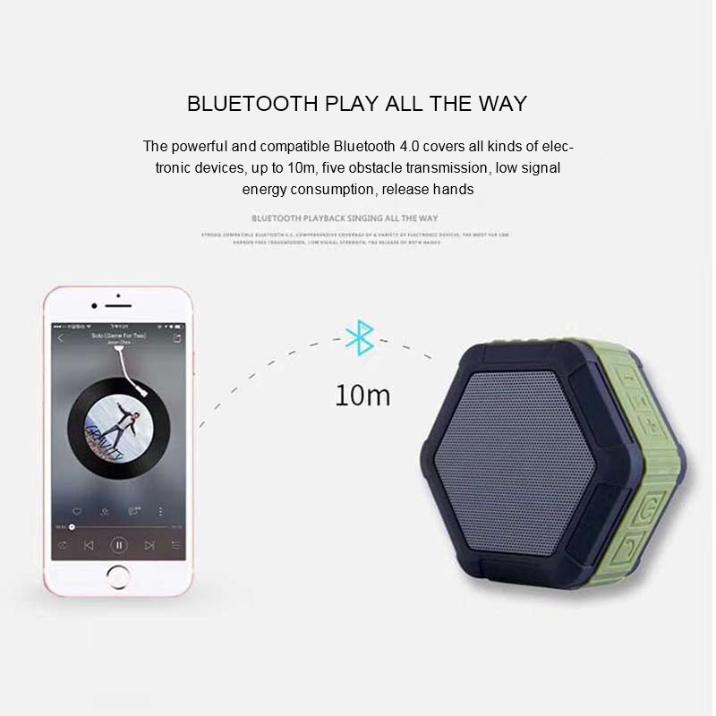 Loa bluetooth không dây di động IP65 hỗ trợ thẻ nhớ TF với mic chuyên dụng chất lượng cao