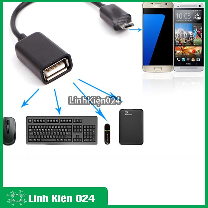 Cáp OTG USB Cái-MicroUSB ( Kết nối điện thoại với USB, Chuột, Tay Game... )