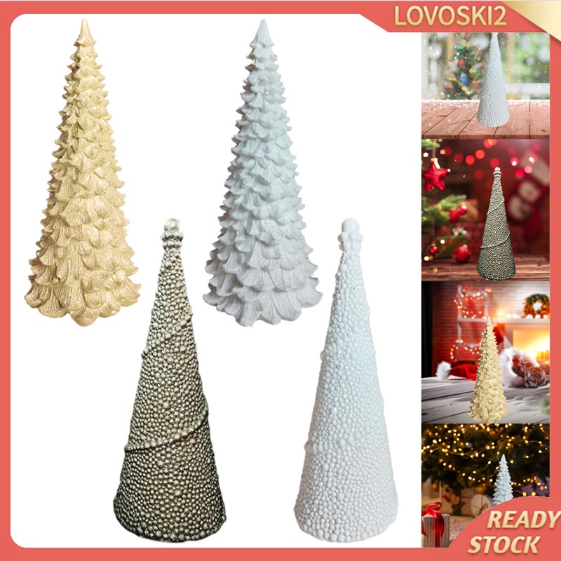 Christmas Tree Statue Decorative Resin Crafts Tabletop Living Room Figurine Sculpture Figures Shop Window Countertop Office Housewarming Gifts