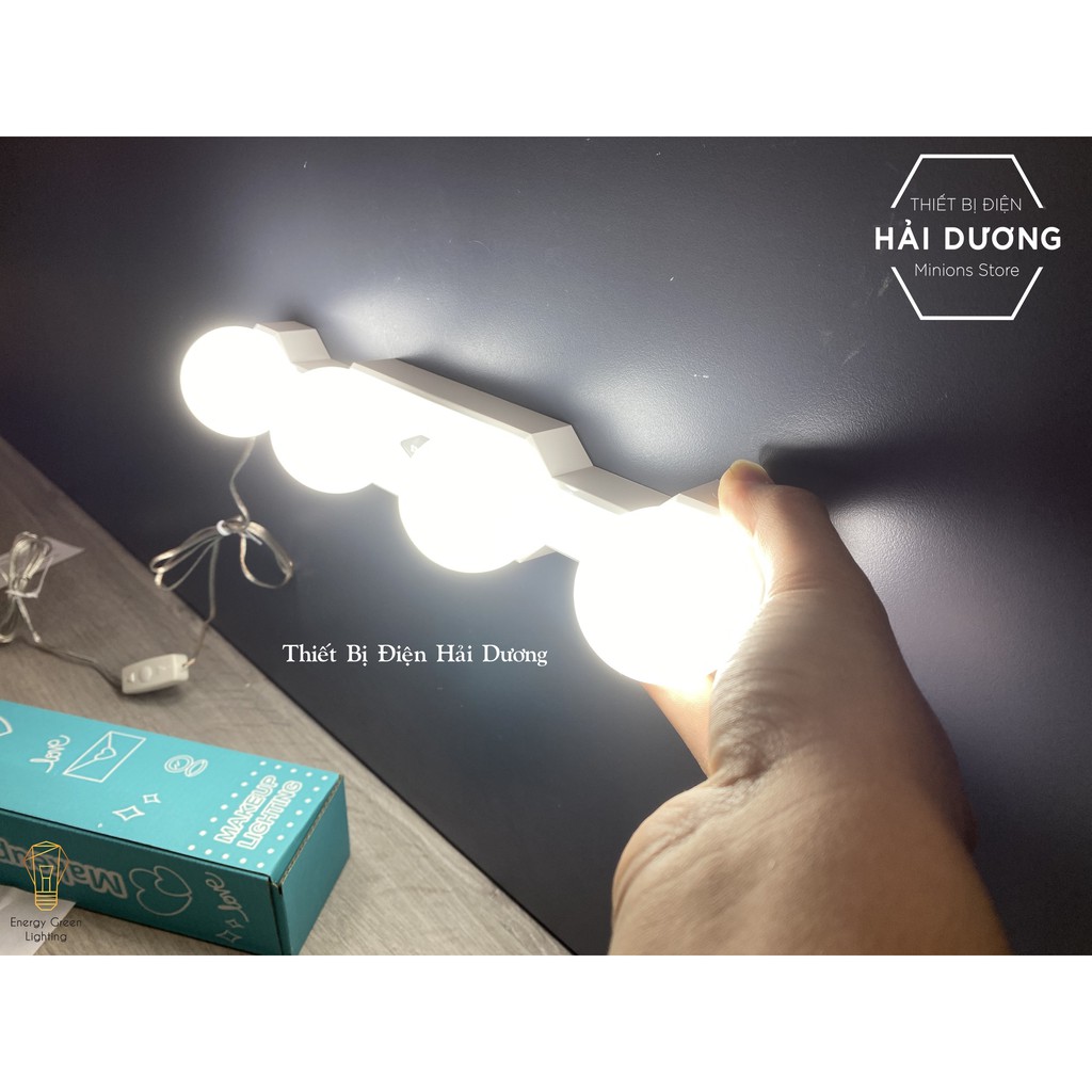 Bộ 4 bóng đèn led dán gương trang điểm nhà tắm chiếu sáng tiện lợi BL-033 - Có video thực tế - Bảo hành 1 năm