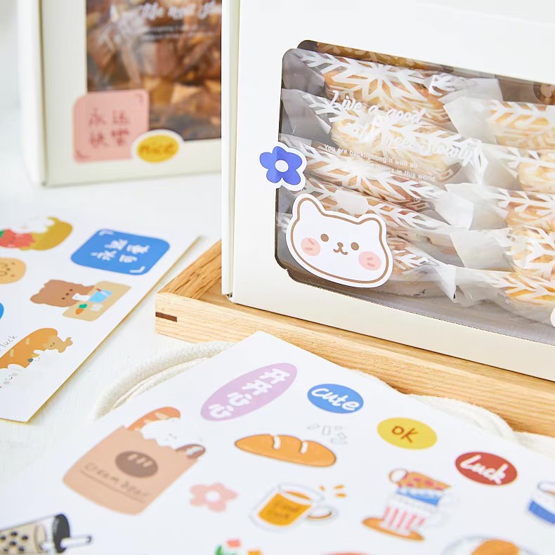 Decal, sticker dễ thương, trang trí hộp bánh, quà tặng - POPPY STORE