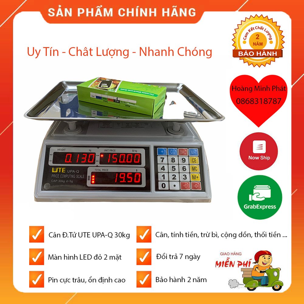 CÂN ĐIỆN TỬ TÍNH TIỀN HÀNG SIÊU THỊ TẠP HÓA NHÀ HÀNG UPA-Q 30kg/5g TIỆN DỤNG💥💥💥BẢO HÀNH 2 NĂM