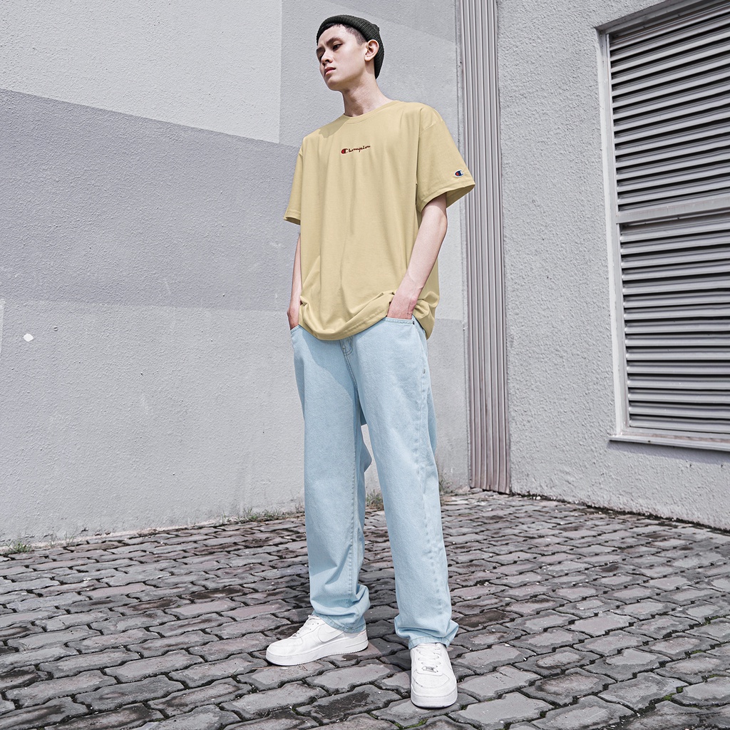 Quần Baggy Trơn Ống Suông Đứng - Chất Vải Jeans Cao Cấp Mềm Mịn - Unisex Nam Nữ Hot Trend Dễ Phối Đồ - Màu Xanh Nhạt 3