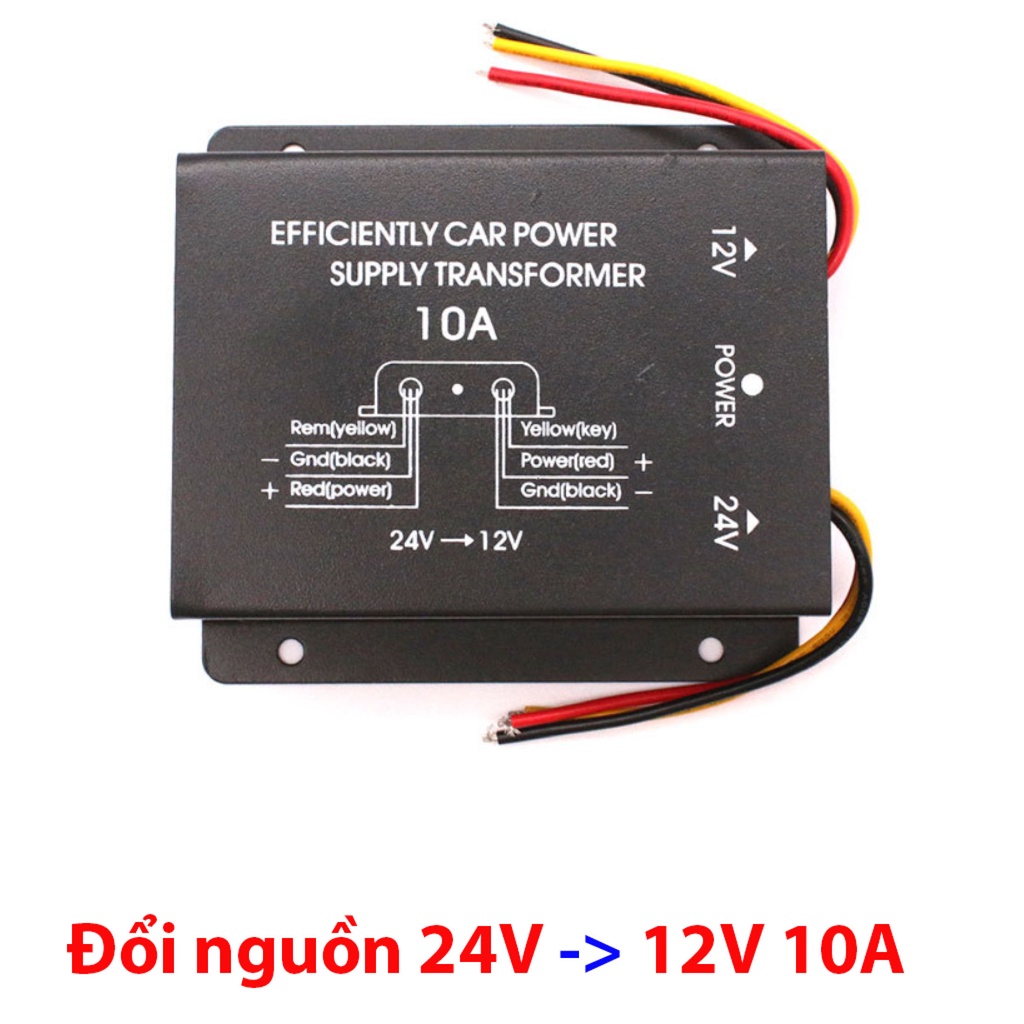 ​Bộ đổi nguồn DC 24V sang 12V/10A cho ô tô tải