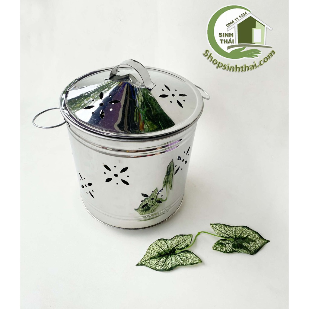 Lò đốt tiền vàng mã - đốt giấy tiền vàng bạc - lò đốt sưởi ấm inox - lò lớn 27cm x 28cm