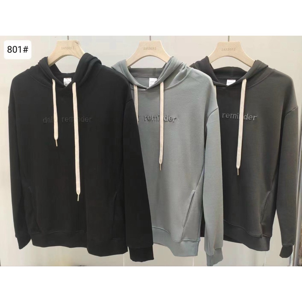 Áo Hoodie Basic Unisex nam nữ thêu chữ dailly remember 2 túi trước, hoddie cao cấp hàng Quảng Châu l1