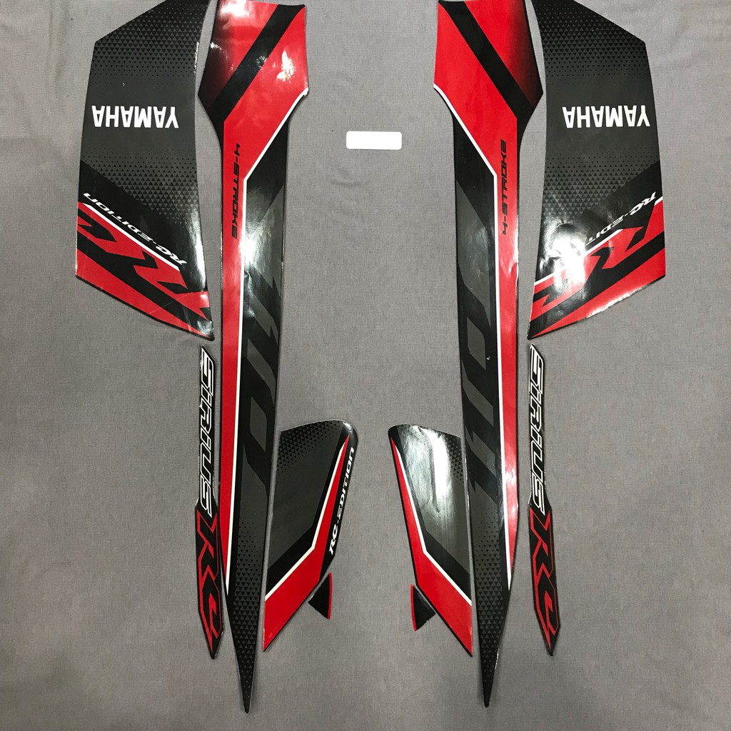 Nguyên bộ tem rời 3 lớp zin thái dán xe máy Yamaha sirius 2018 2019 màu đỏ đen