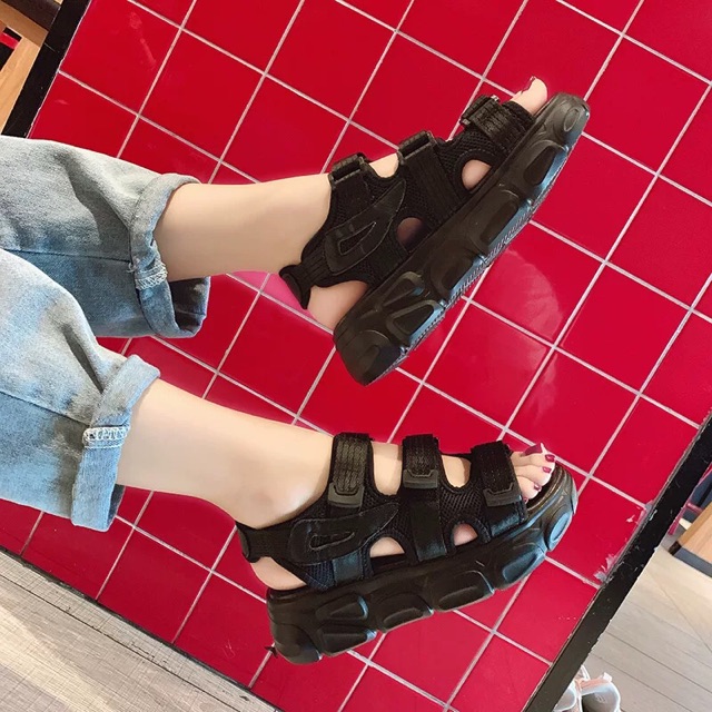 (Order) Sandal ulzzang quai ngang đế cao 4cm mã 007 (ảnh thật shop chụp)