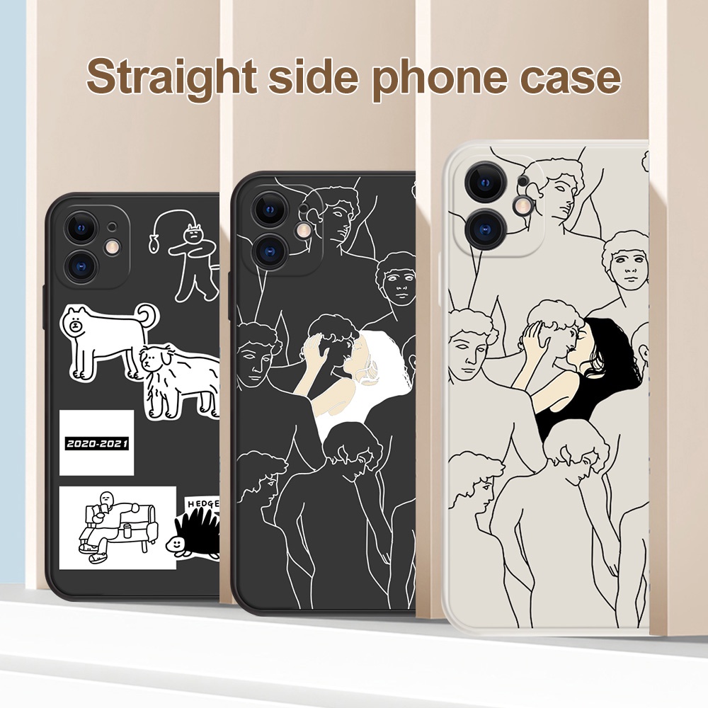 Ốp Điện Thoại Họa Tiết Cún Doodle Dễ Thương Cho Oppo Reno 3 4 5 Pro Plus 2Z 2F 5k F3 R9S F11 A9 A37 A91 Neo 7 9 F15 F17 A73 A33 A16