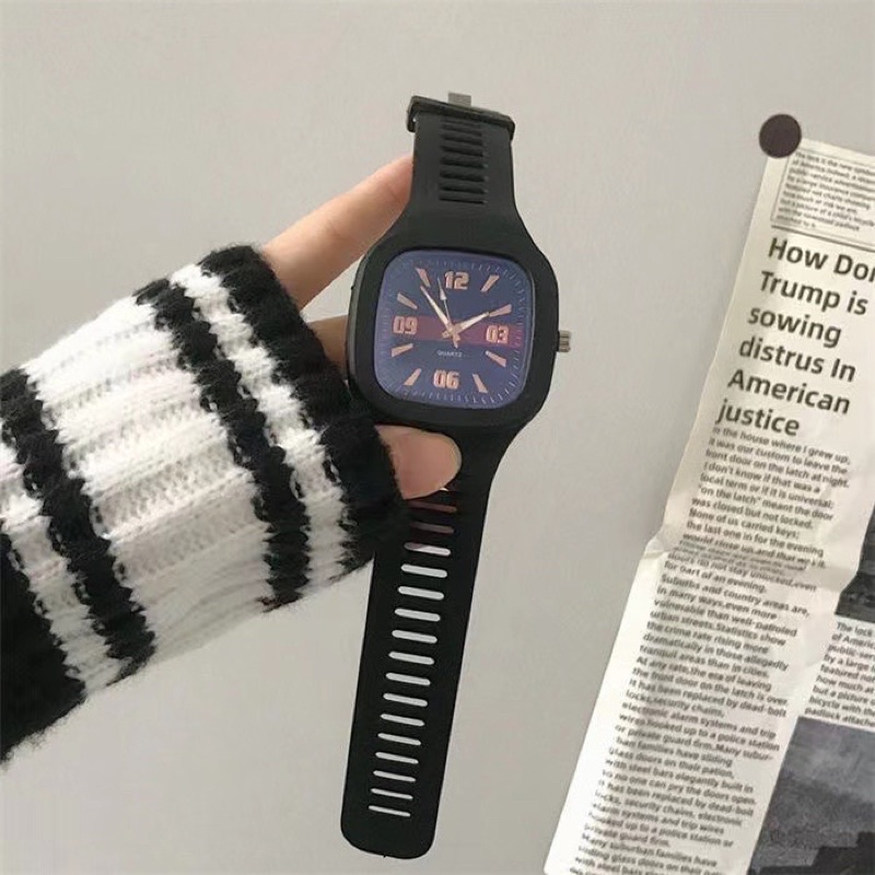 Đồng hồ nam nữ M01 mặt vuông thời trang tuổi teen DHM1 LOUSMORE