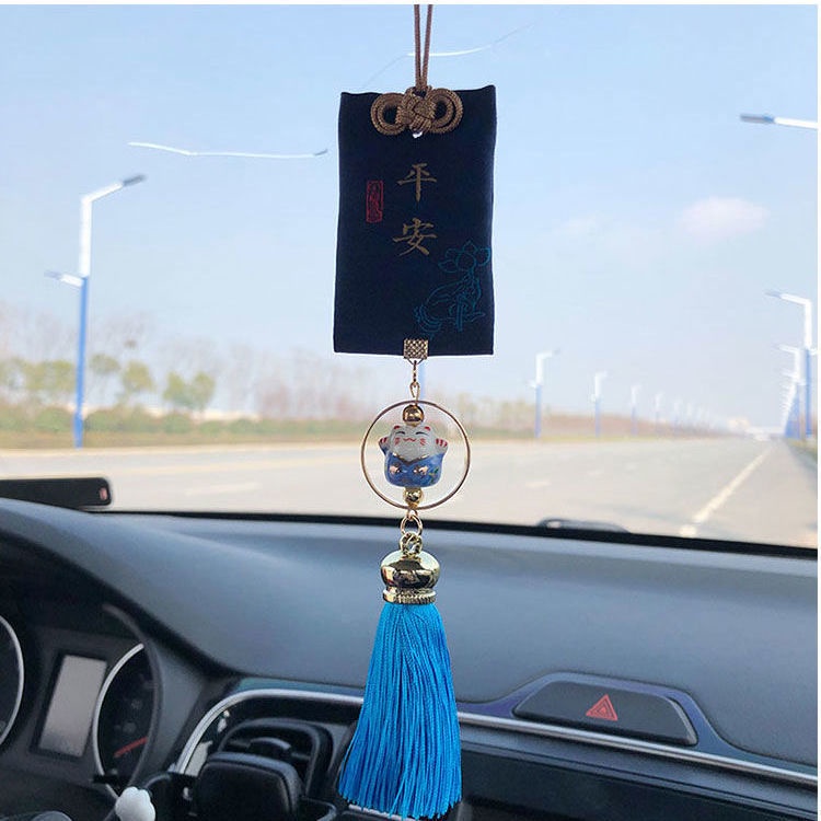 Túi thơm treo trang trí xe hơi hình mèo may mắn dễ thương