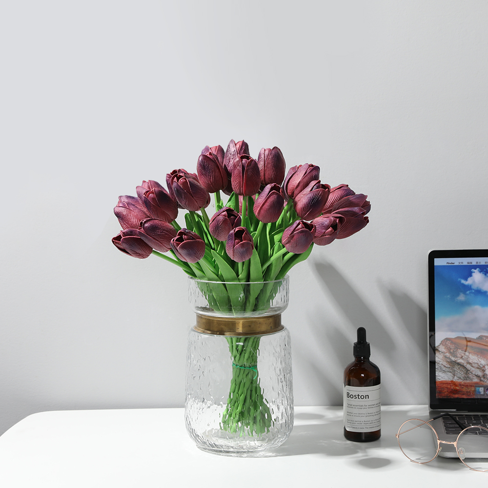 Set 10 hoa tulip giả trang trí nội thất