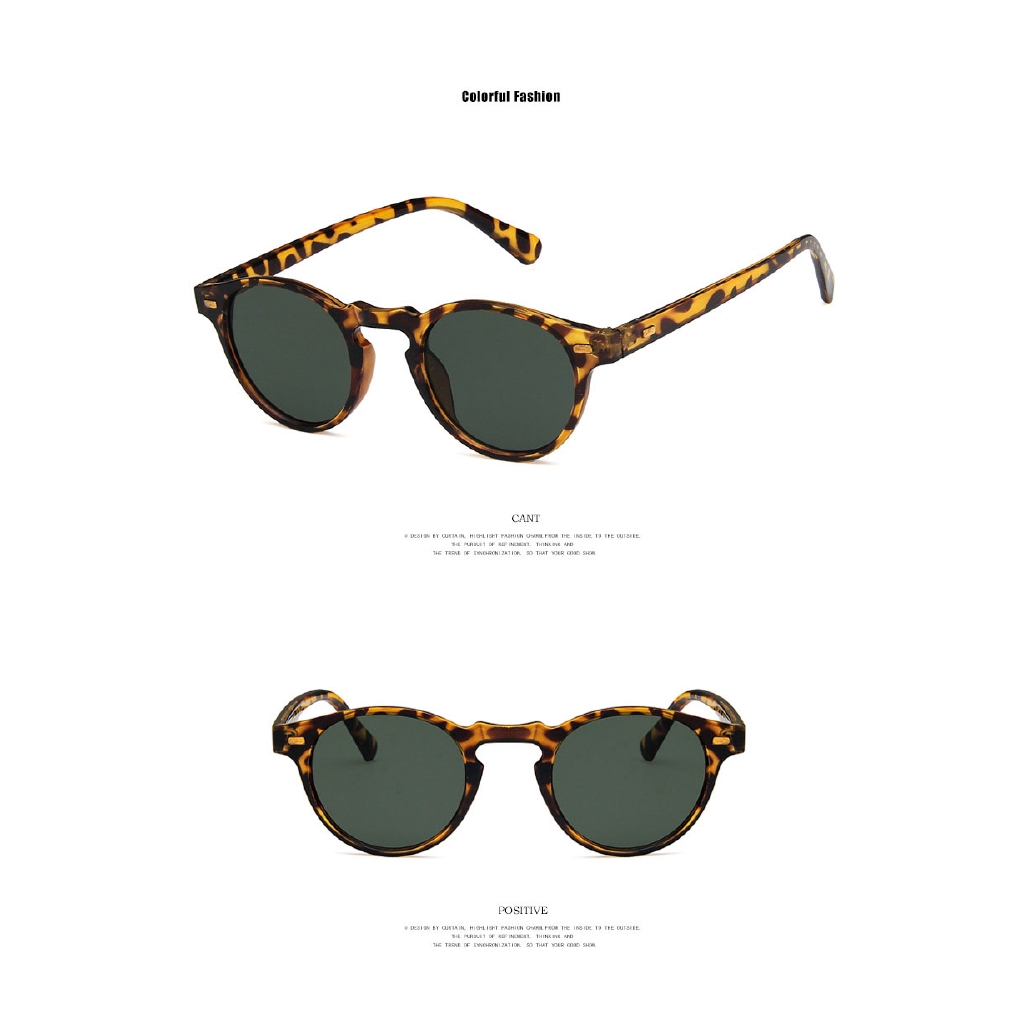 Kính râm gọng tròn nhỏ phong cách phương Tây cổ điển dành cho nam và nữ