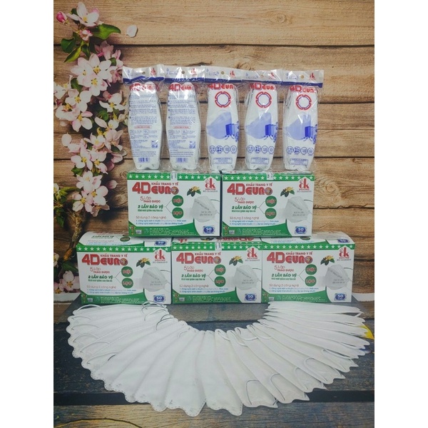 Khẩu Trang Y Tế 4D Euro 5 Lớp Kháng khuẩn Dày Dặn