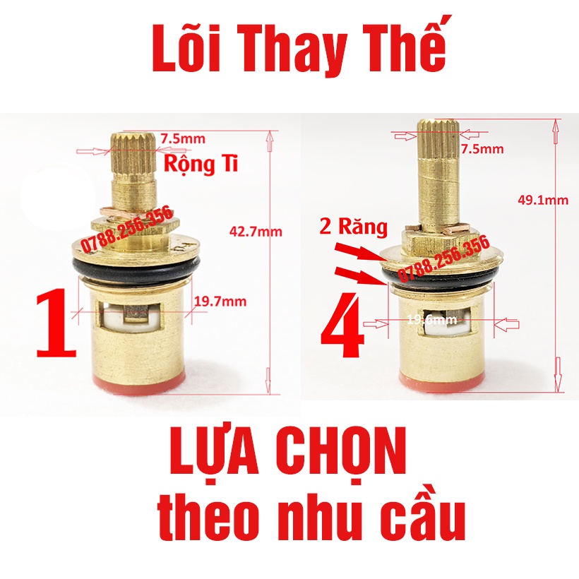 Ti đồng, lõi vòi nước lạnh (Ruột (ốc) trong vòi lavabo lạnh, T cầu, vòi hồ, củ sen lạnh) Lựa chọn không có ốc