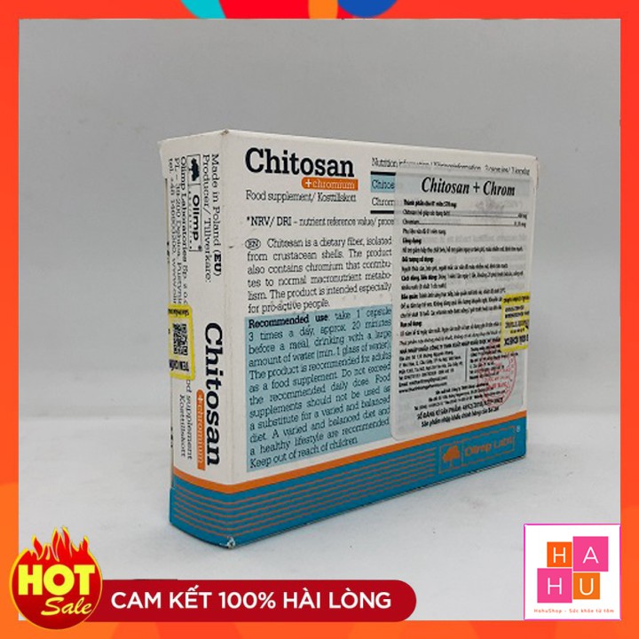 Chitosan + Chromium - Hỗ trợ giảm cân an toàn, giảm nguy cơ béo phì, giảm hấp thu chất béo