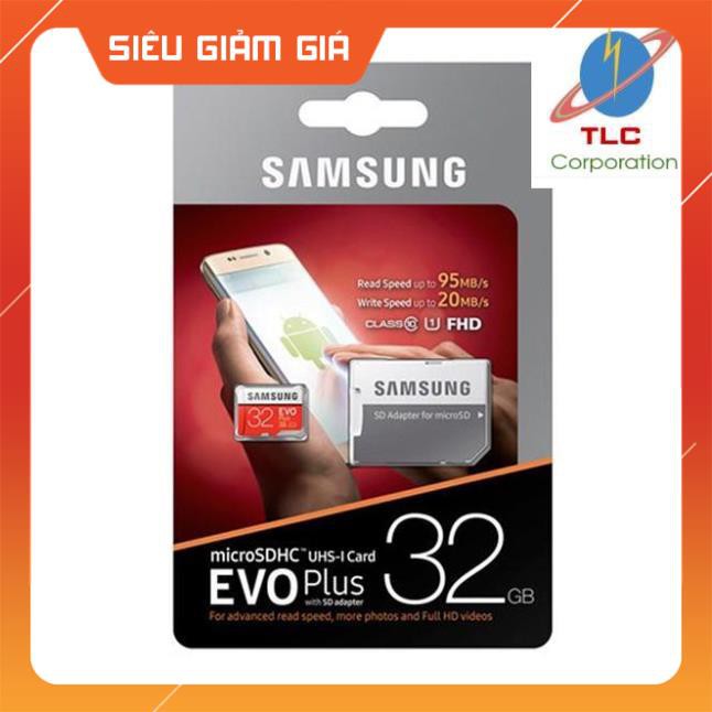 Thẻ nhớ micro SDHC Samsung Evo Plus 32GB upto 95MB/s U1 kèm Adapter - Hãng phân phối chính thức