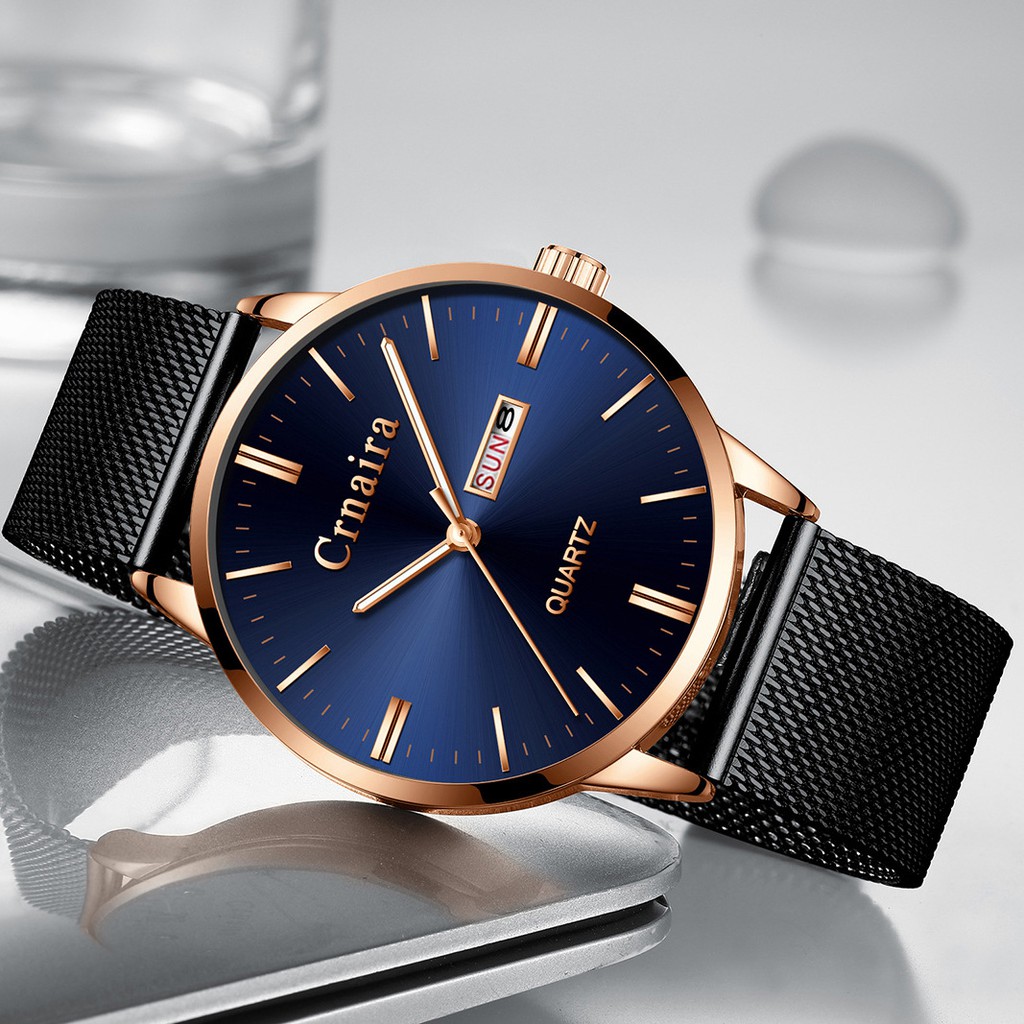 Đồng Hồ Nam CRNAIRA JAPAN C5665 2 LỊCH Doanh Nhân Dây Thép Mành Cao Cấp | BigBuy360 - bigbuy360.vn