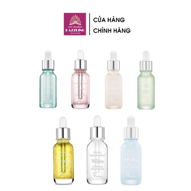 Tinh Chất Dưỡng Trắng, Cấp Ẩm, Phục Hồi Da 9 Wishes Perfect Ampule Serum