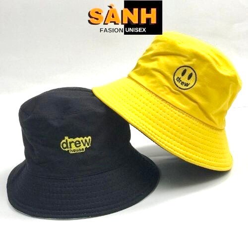 Mũ bucket 2 mặt thêu hình DREW Nón tai bèo vành tròn thời trang form unisex nam nữ B02