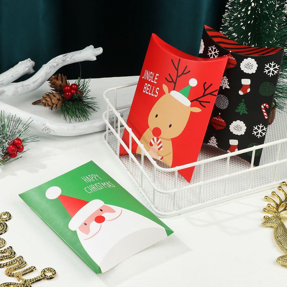 ZAIJIE24 5 / 10 Hộp Giấy Đựng Kẹo Hình Cái Gối Dùng Làm Quà Giáng Sinh Mới