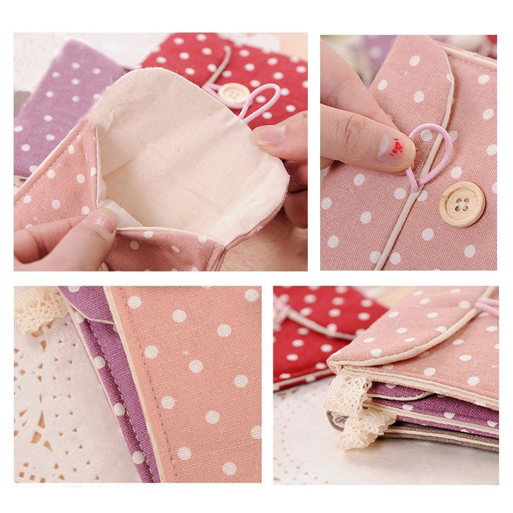 Túi đựng băng vệ sinh mini họa tiết chấm bi nhiều màu tiện dụng mang theo khi đi du lịch dành cho nữ