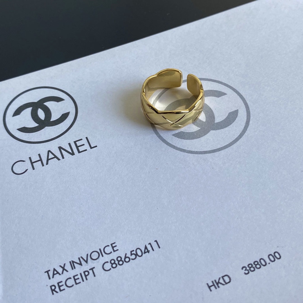 Nhẫn Chanel mạ vàng/bạc 925 thiết kế đơn giản phong cách Hàn Quốc thời trang cho nữ