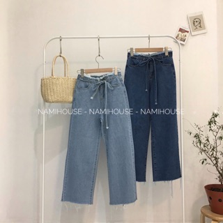 Quần jeans dây rút eo 2 màu
