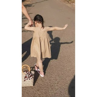 [Bb123] Đầm Mẹ Và Bé Cổ Vuông Nâu(1 món)
