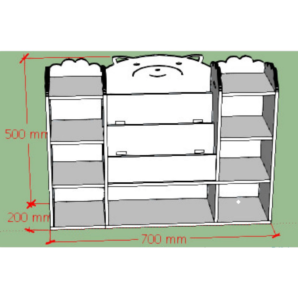 Kệ sách hình gấu nhiều ngăn thiết kế hiện đại cho bé FNL-3201 | BigBuy360 - bigbuy360.vn