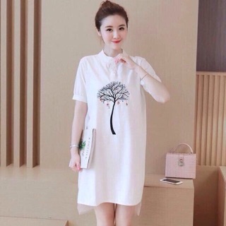 Đầm suông in cây cực xinh