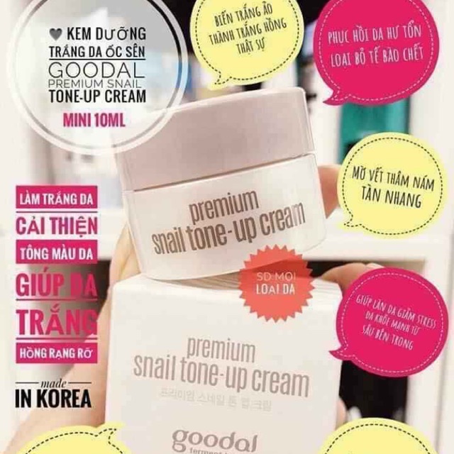 Kem ốc sên mini Goodal Premium Snail Tone Up Cream