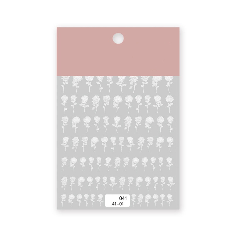 Sticker Tự Dính Họa Tiết Hình Học Hoa Hồng Trang Trí Móng Tay Nghệ Thuật
