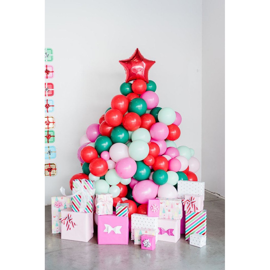 set bóng tông hồng trang trí noel