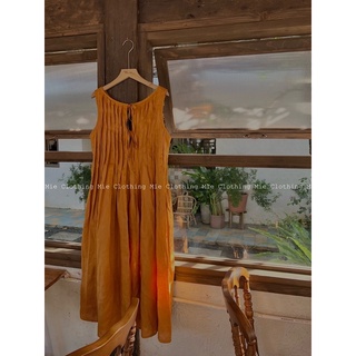 MIE MIN Đầm sát nách thắt nơ xếp nếp ( Hình ảnh tự chụp của shop)