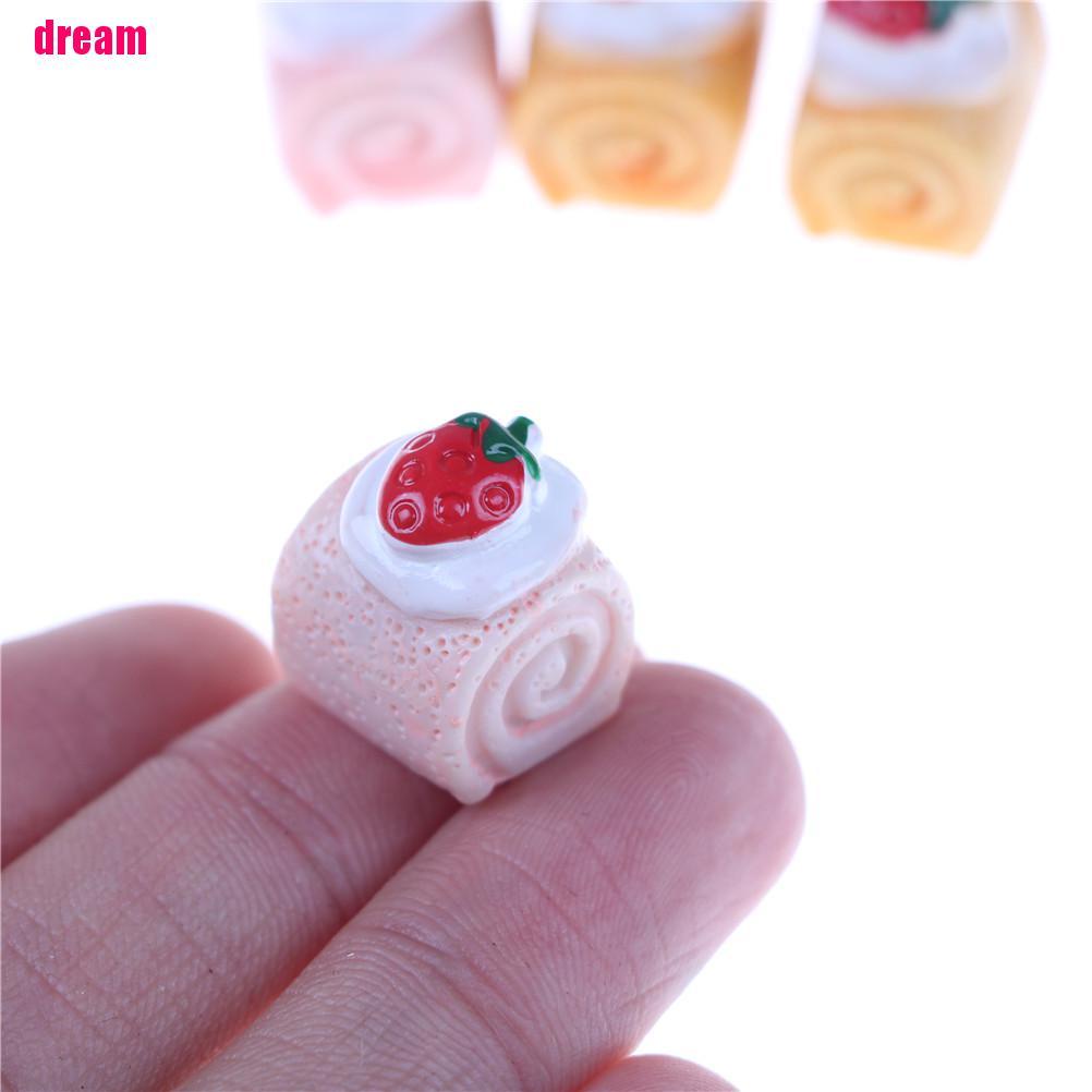 Bộ 5 Mô Hình Bánh Dâu Tây Mini Bằng Nhựa Cho Điện Thoại