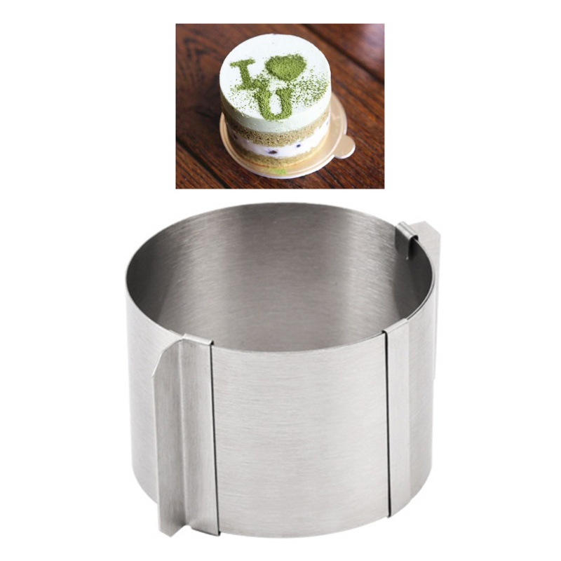 QQ Khuôn Làm Bánh Mousse Hình Tròn Bằng Thép Điều Chỉnh Được Tiện Lợi