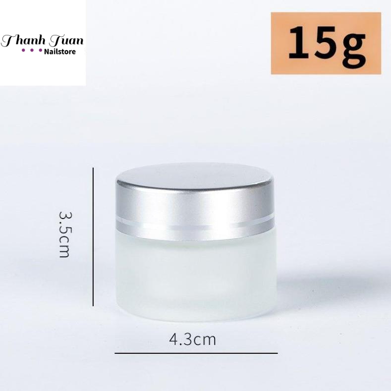 Hũ thủy tinh đựng mỹ phẩm, bột làm nail các loại  - Phụ kiện đồ nail