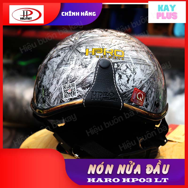 Mũ, nón bảo hiểm 1/2 HP03-LT có mái che