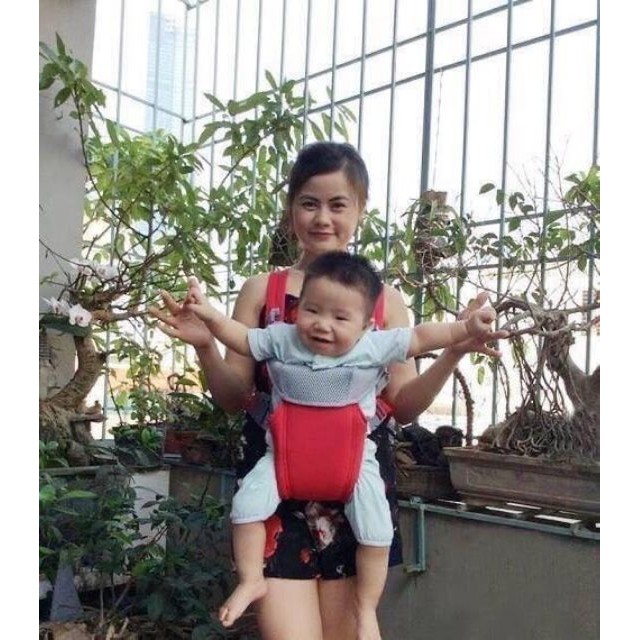 Địu 4 Tư Thế Cho Bé Baby carrier (chất liệu 100% cotton, tạo cảm giác thoải mái, mềm mại)