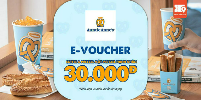 E-Voucher Auntie Anne's - Coffee & Pretzel một Pretzel Hạnh Nhân